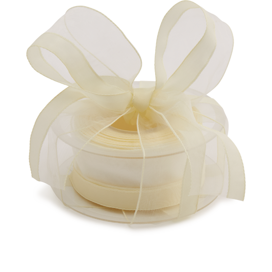 Cream Organza Ribbon, 20m roll