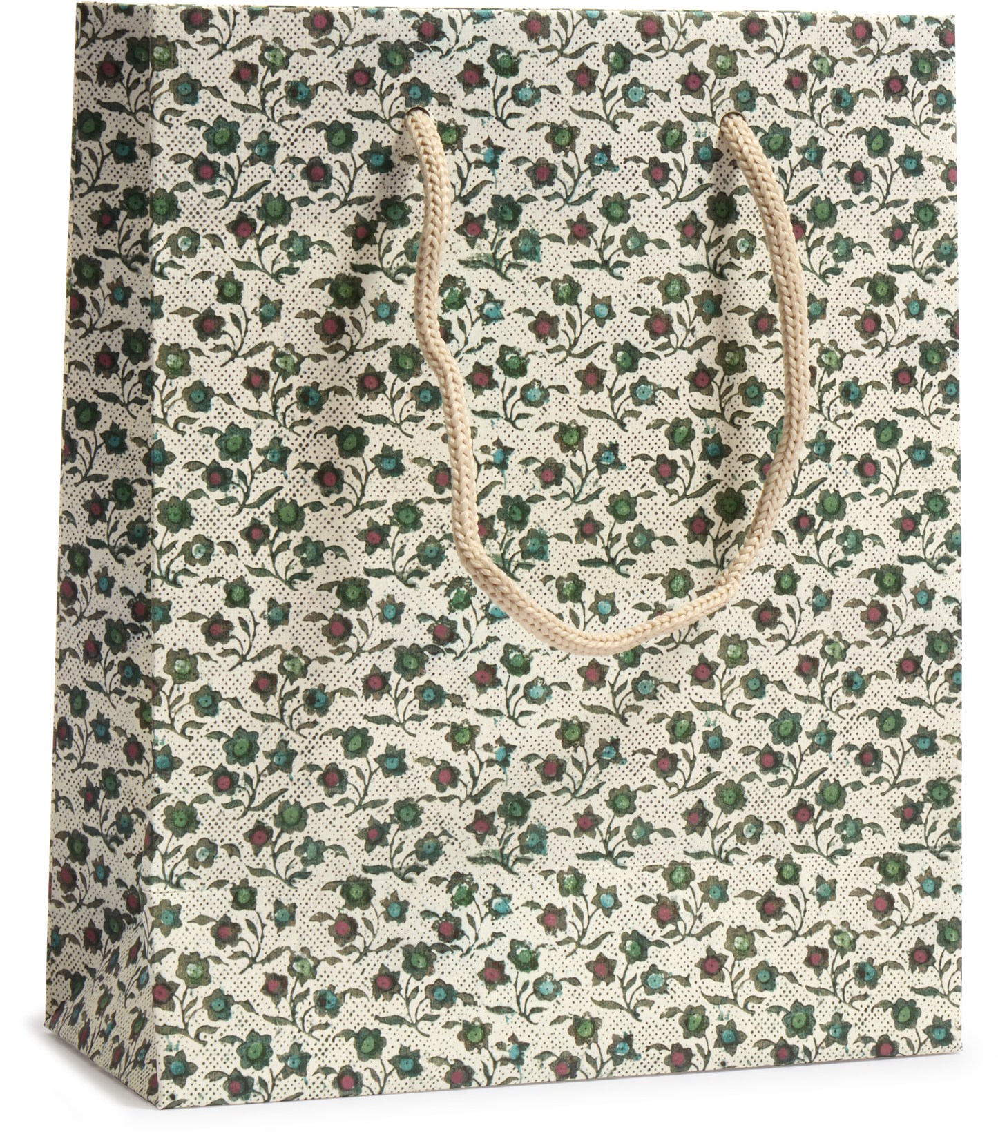 Small Italian Decorative Gift Bag, Remondini Green Posy