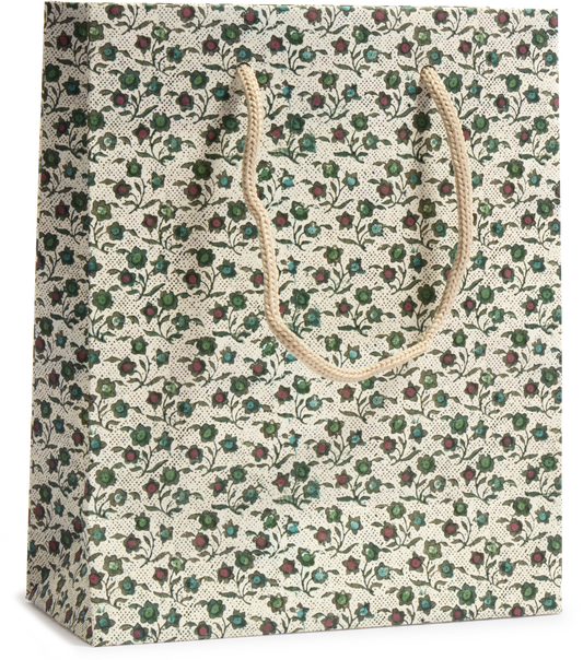 Small Italian Decorative Gift Bag, Remondini Green Posy