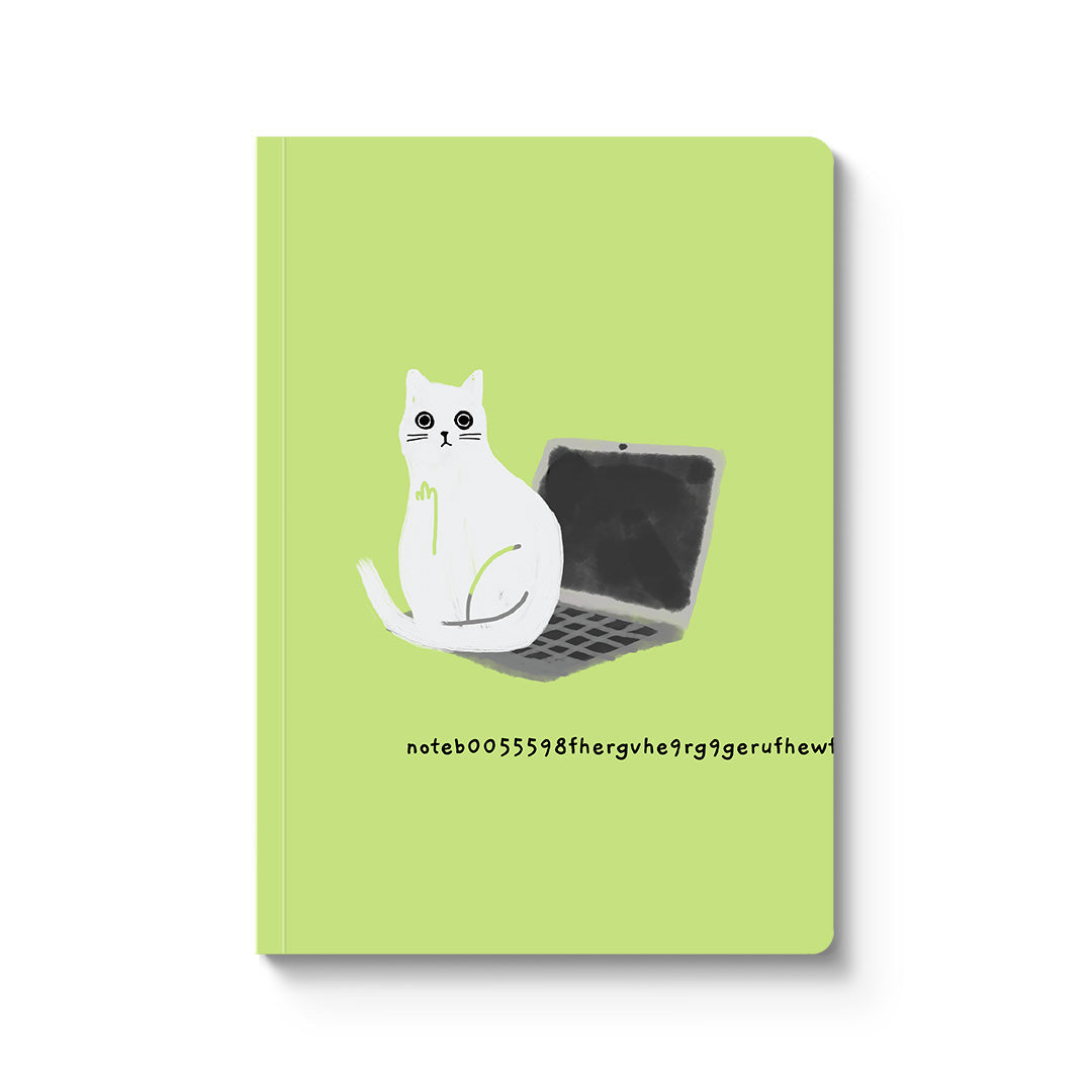 Laptop Cat Paperback Notebook (A5)