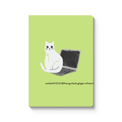 Laptop Cat Paperback Notebook (A5)