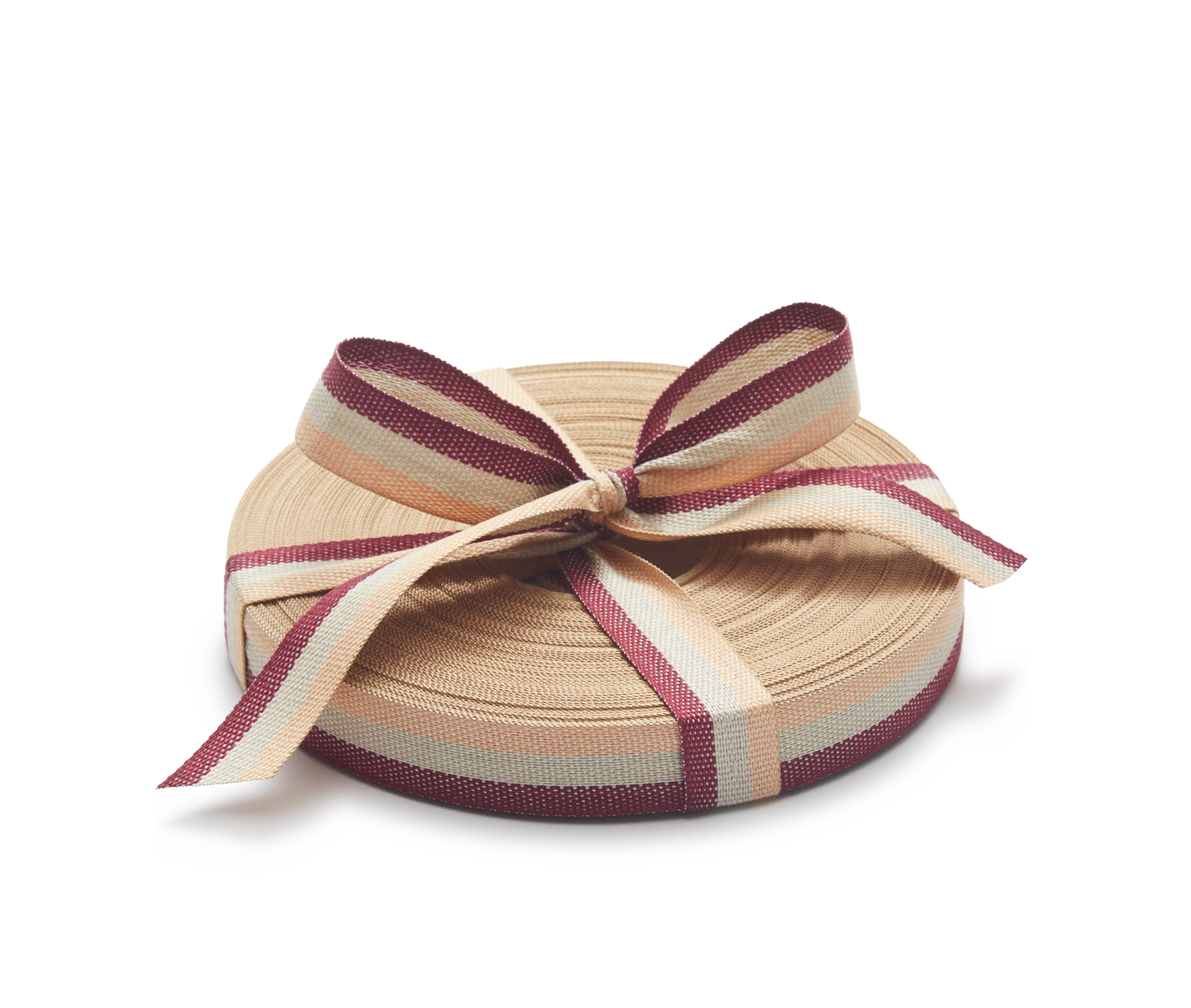 Premium Quality Cotton Ribbon,  Burgundy, 25m roll