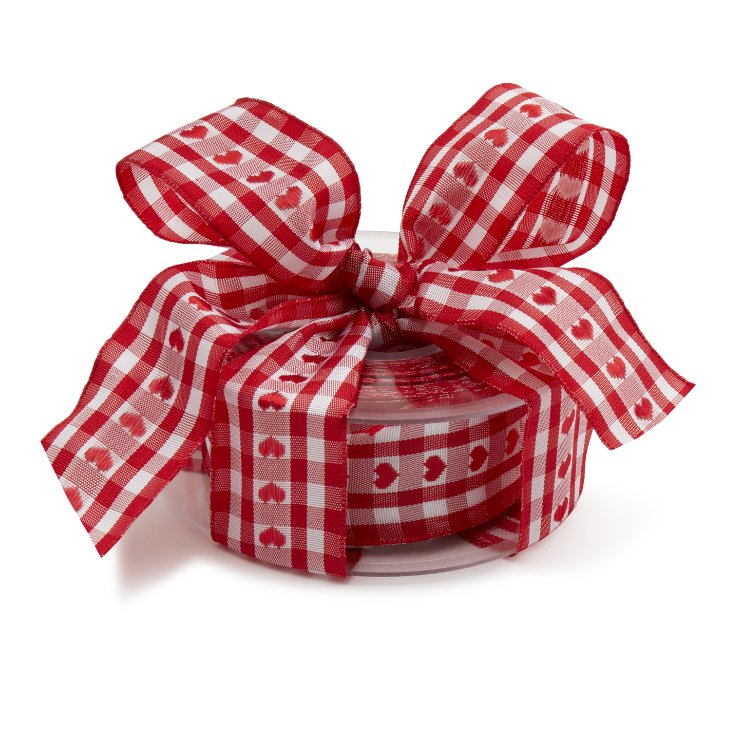 Wired Chequered Heart Ribbon, 20m roll