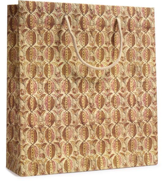 Large Italian Decorative Gift Bag, Remondini Leaves and Flowers