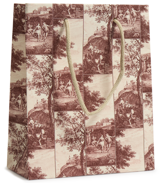 Small Italian Decorative Gift Bag, Pink Pastoral