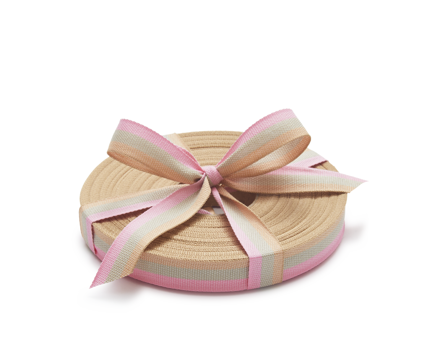 Premium Quality Cotton Ribbon,  Pink, 25m roll