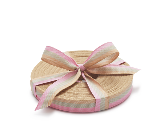 Premium Quality Cotton Ribbon,  Pink, 25m roll